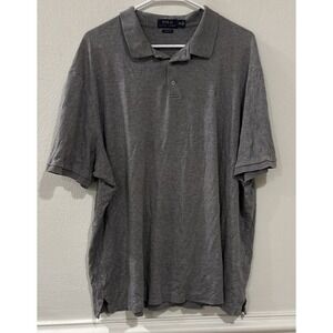 Polo Ralph Lauren Men's Shirt‎ XXL TTG Gray Short Sleeve Classic Fit Casual